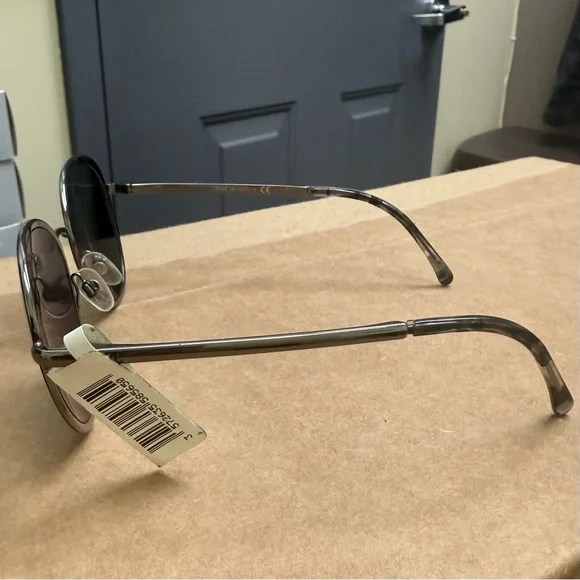 Chanel Women’s Dark Gray Frame Round Sunglasses - Picture 8 of 15